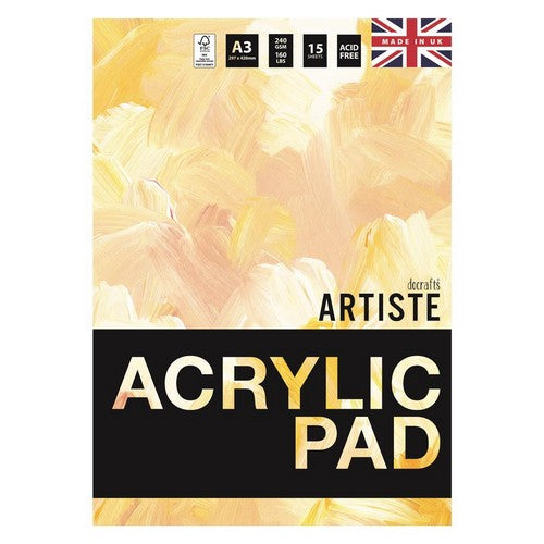 Docrafts Artiste Acrylic Pad 240gsm (15 Sheets)