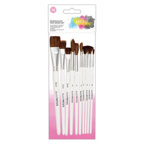 Docrafts Artiste Watercolour Paint Brush Set (10pk)