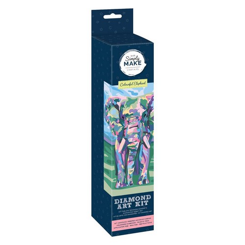 Docrafts Simply Make Diamond Art Kit A3 - Colourful Elephant