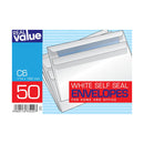 Club Value C6 Self Seal White Envelopes (Pack of 50)