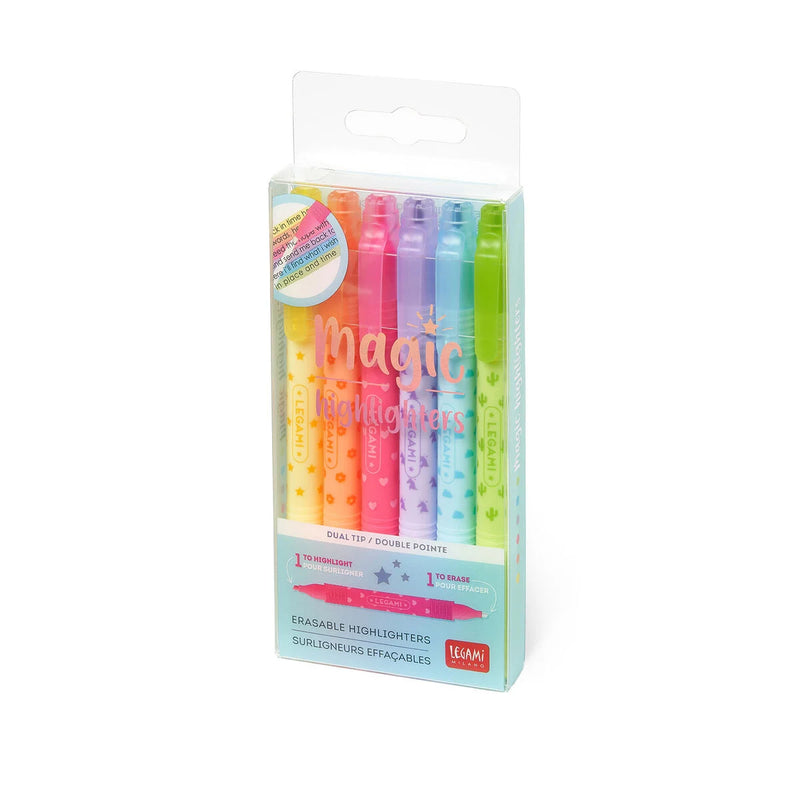 Legami Magic Highlighters - Erasable Highlighters (Set Of 6)