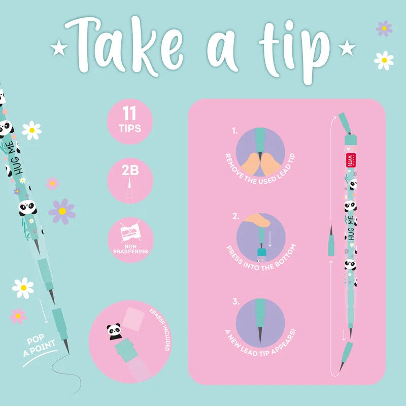 Legami Take a Tip Stackable Pencil with Eraser