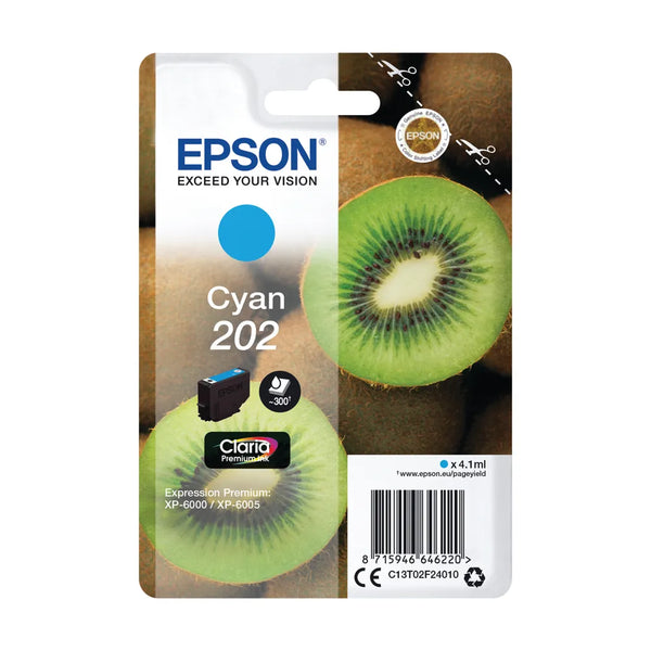 Epson 202 Kiwi Claria Premium Ink Cartridge Cyan C13T02F24010