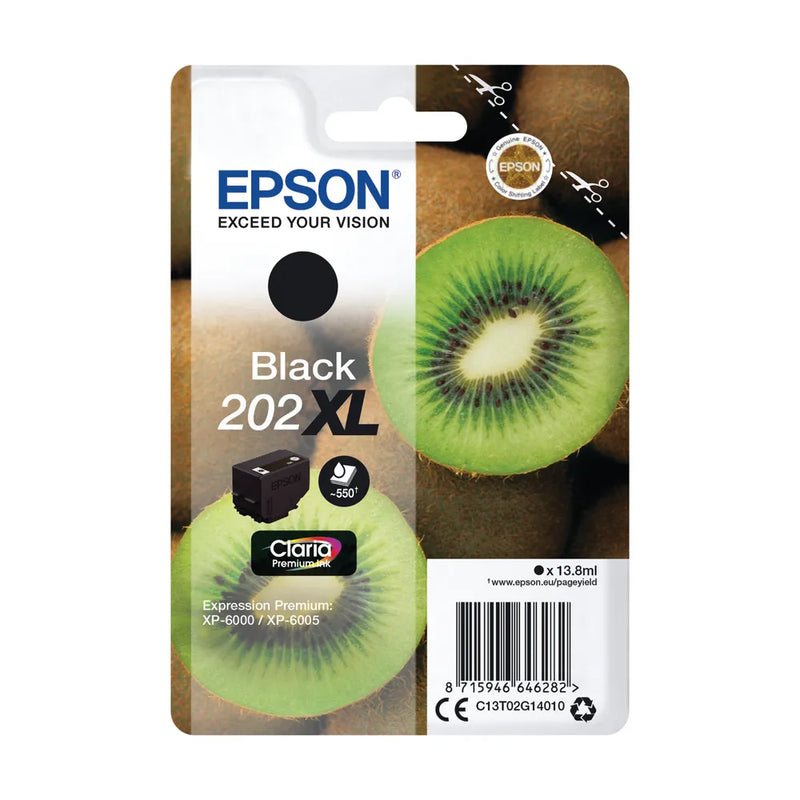 Epson 202XL Kiwi Claria Premium Ink Cartridge High Yield Black C13T02G14010