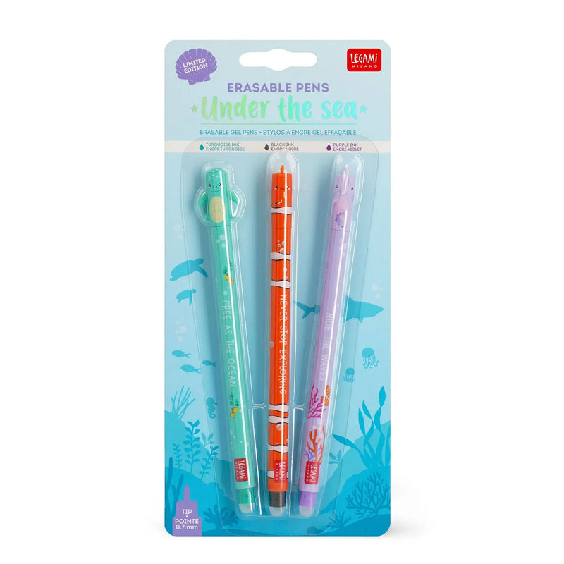 Legami Erasable Gel Pens - Under the Sea (Set of 3)