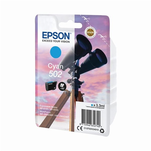 Epson 502 Cyan Ink Cartridge C13T02V24010