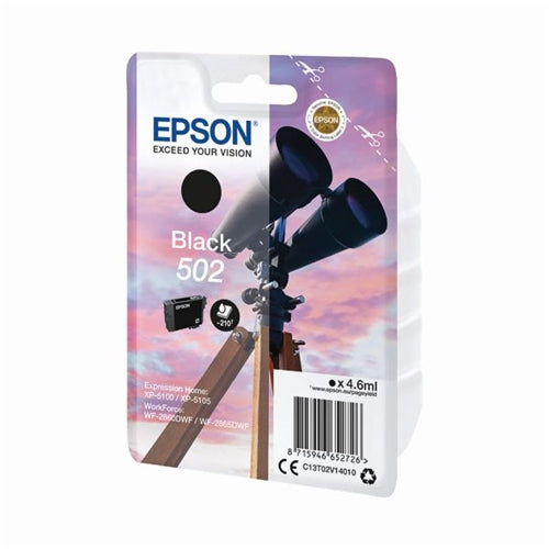 Epson 502 Black Ink Cartridge C13T02V14010