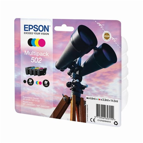 Epson 502 Ink cartridges Multi Pack Bk,C,M,Y C13T02V64010