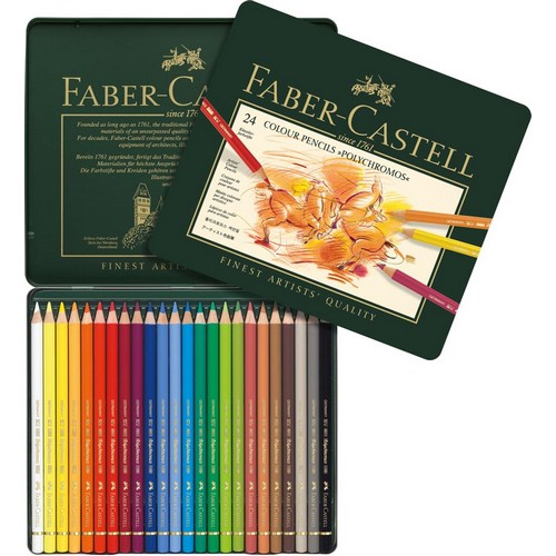 Faber-Castell Polychromos Artists' Colour Pencils (Tin of 24)