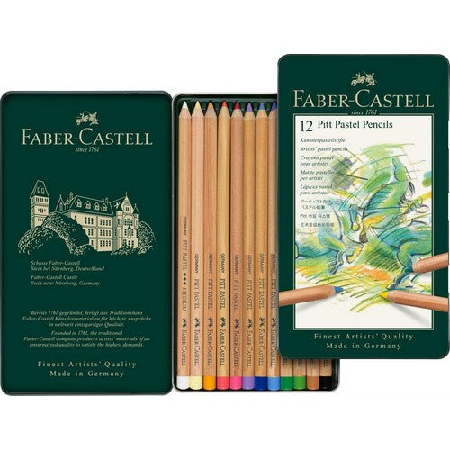 Faber-Castell Tin of 12 Pitt Pastel Pencils