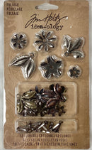 Tim Holtz idea-ology - Foliage Metal Flowers, Leaves & Fasteners (36pk)