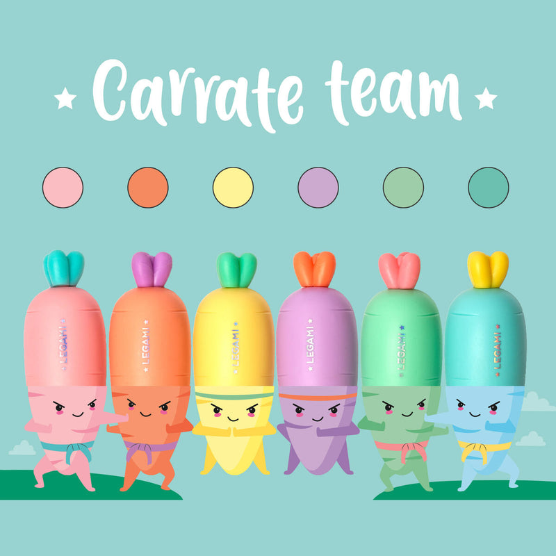 Legami Carrate Team Set Of 6 Mini Highlighters