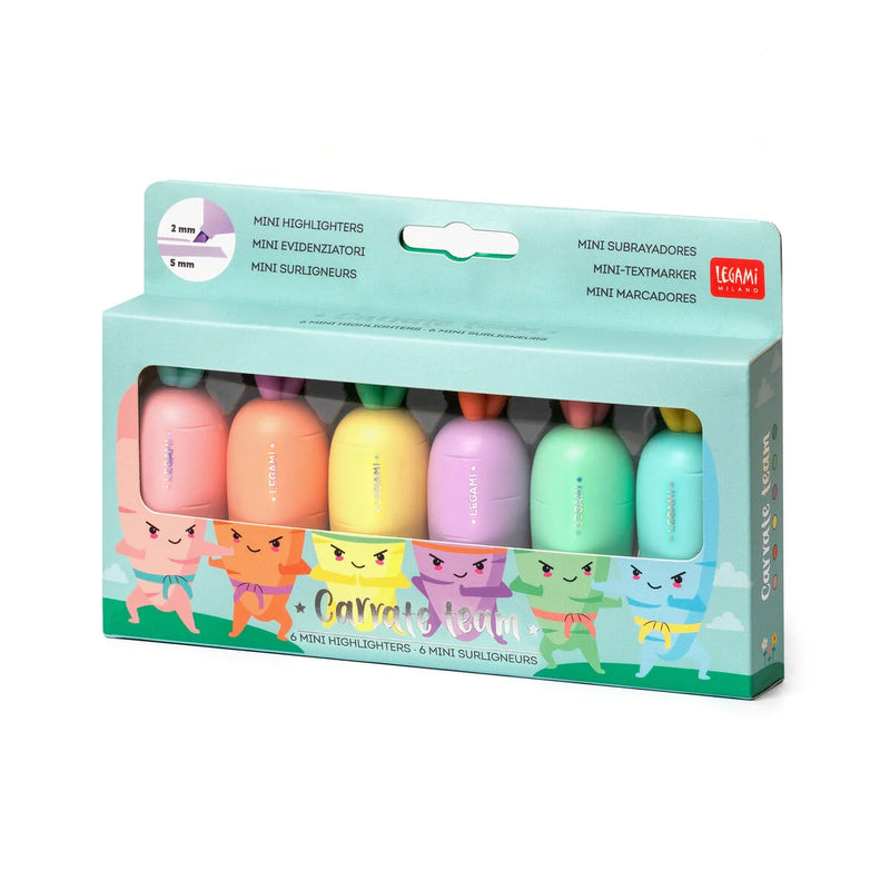 Legami Carrate Team Set Of 6 Mini Highlighters