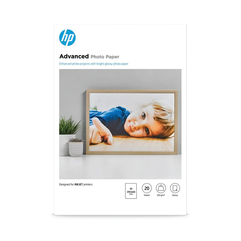 HP Advanced Glossy Photo Paper A3 250gsm (Pack of 20)