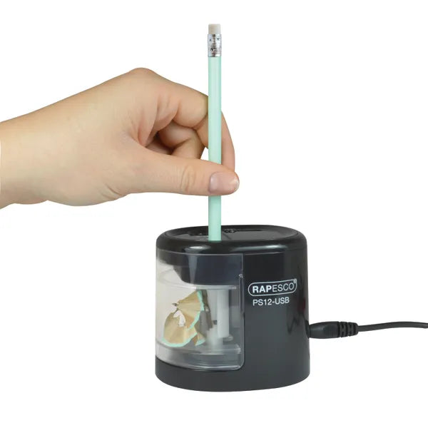 Rapesco USB Electric Pencil Sharpener Black PS12-USB