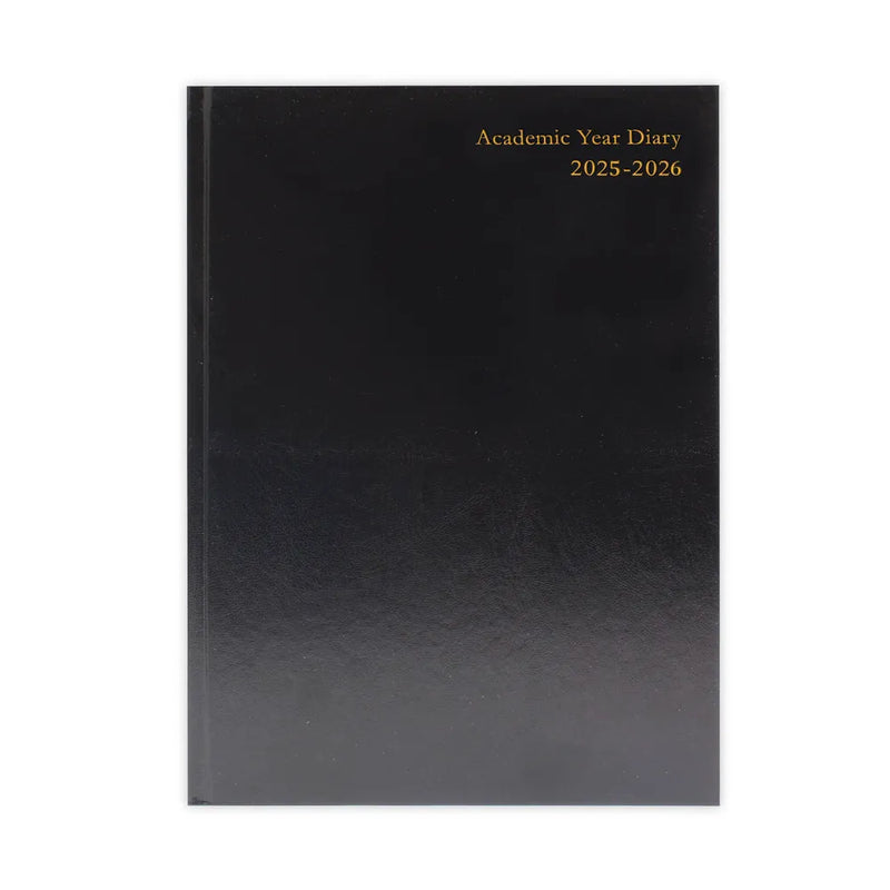 5 Star Academic Diary Day Per Page A4 Black 2025-2026