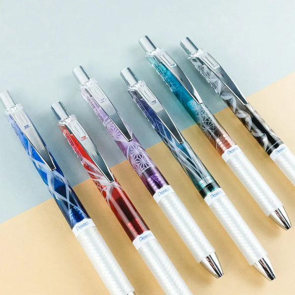 Pentel EnerGel Edo Kiriko Limited Edition Retractable Rollerball 0.5mm BLN75ED (Wallet of 6)