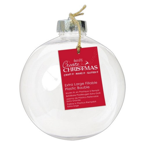 Create Christmas Plastic Fillable Bauble Extra Large (1pc) - 185mm