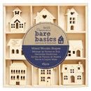 Papermania Bare Basics Wooden Shapes (45pcs) - Houses
