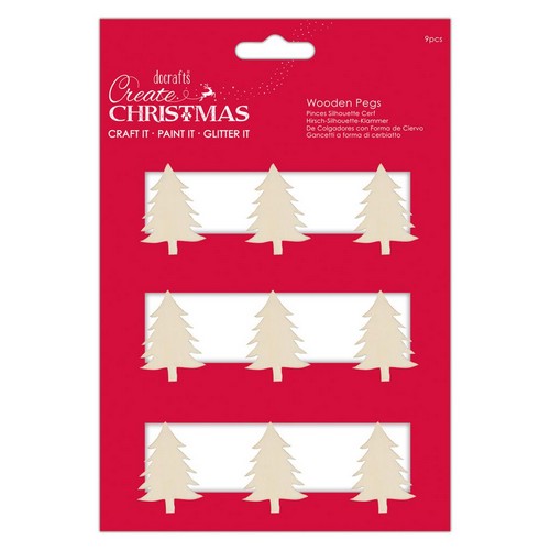 Create Christmas Christmas Tree Silhouette Pegs (9pcs)