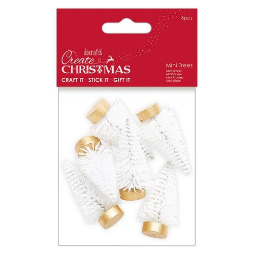 Create Christmas White Mini Trees (6pk)