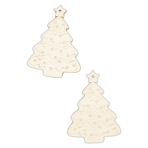 Create Christmas Etched Tree Wooden Tags (4pk)