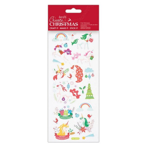 Create Christmas - Foil Stickers - Unicorn Rainbows