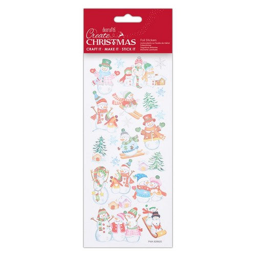 Create Christmas - Foil Stickers - Ski Snowmen