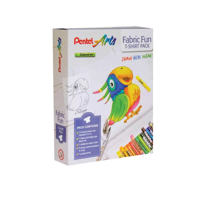 Pentel Fabric Fun Pastel Dye Sticks with T-shirt