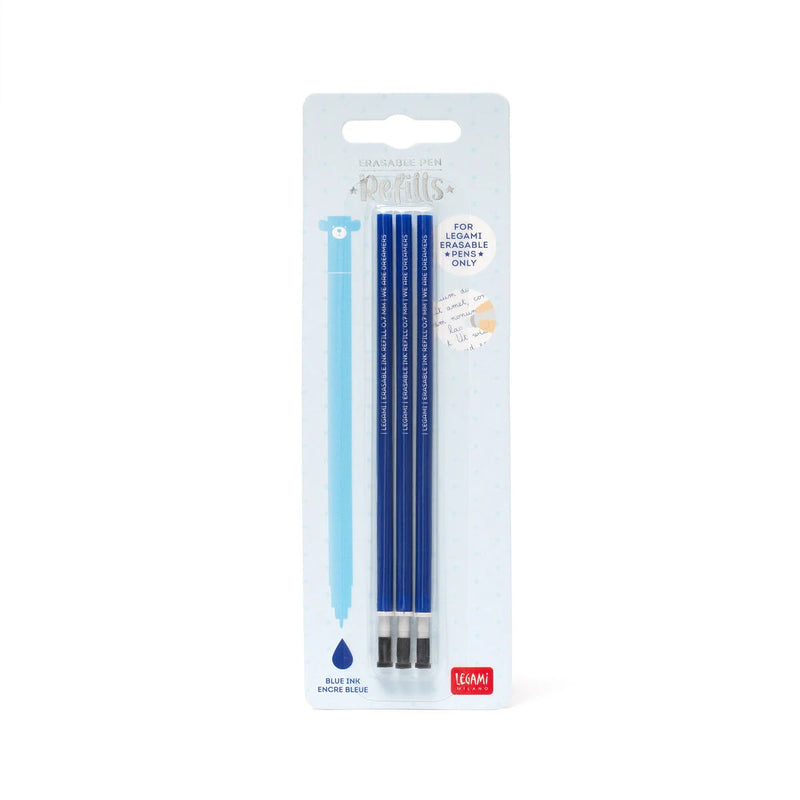 Legami Refills For Erasable Pen - 3 Pack BLACK Ink Refills