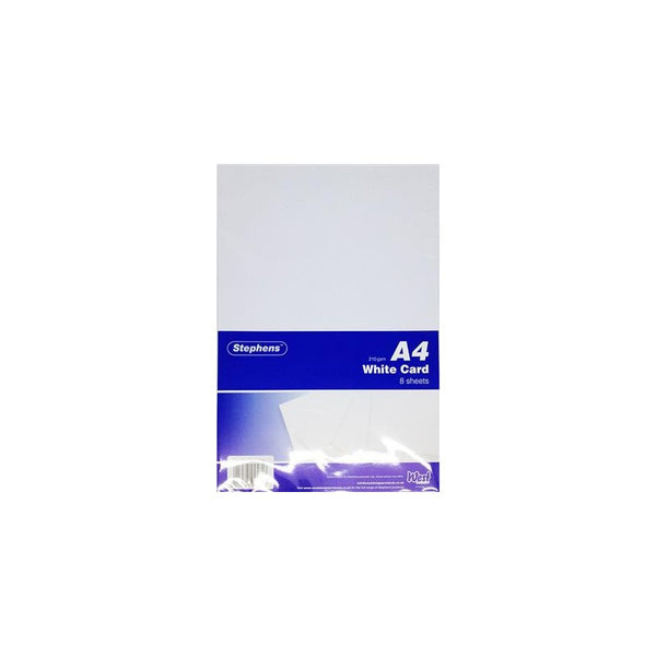 Stephens White 210gsm A4 Card 8 Sheets