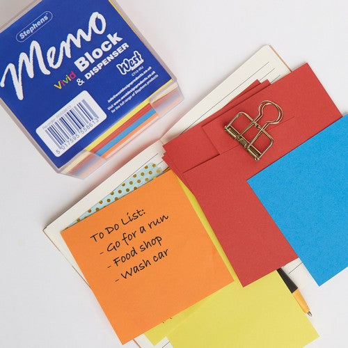 Stephens Memo Block and Dispenser - Vivid