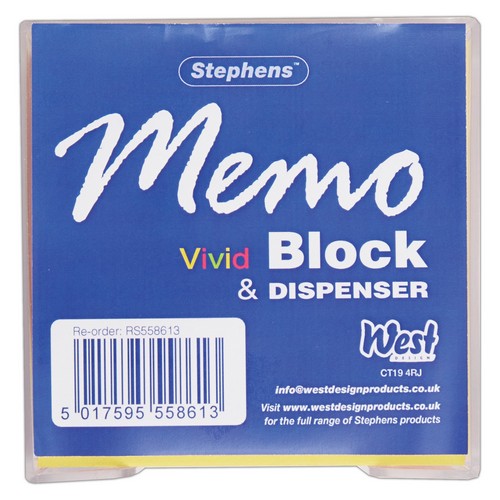 Stephens Memo Block and Dispenser - Vivid