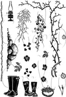 Card-io Combinations Clear Stamp Set A6 - Rosy Retreat