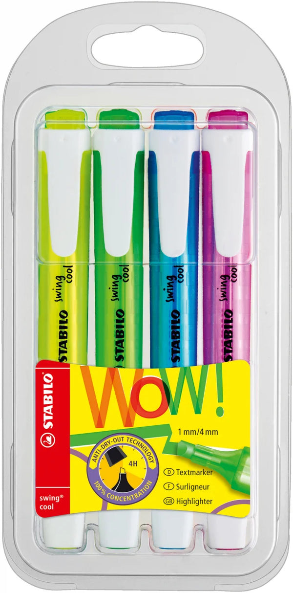 Stabilo Swing Cool Assorted Highlighters (4 Pieces)