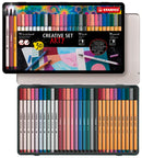 Stabilo Arty Creative Set in Metal Ten (10 felt-tip pens, 10 fineliners & 10 brush pens)