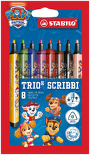 Stabilo Paw Patrol Trio Scribbi Fibre-Tip Pens (Wallet of 8)