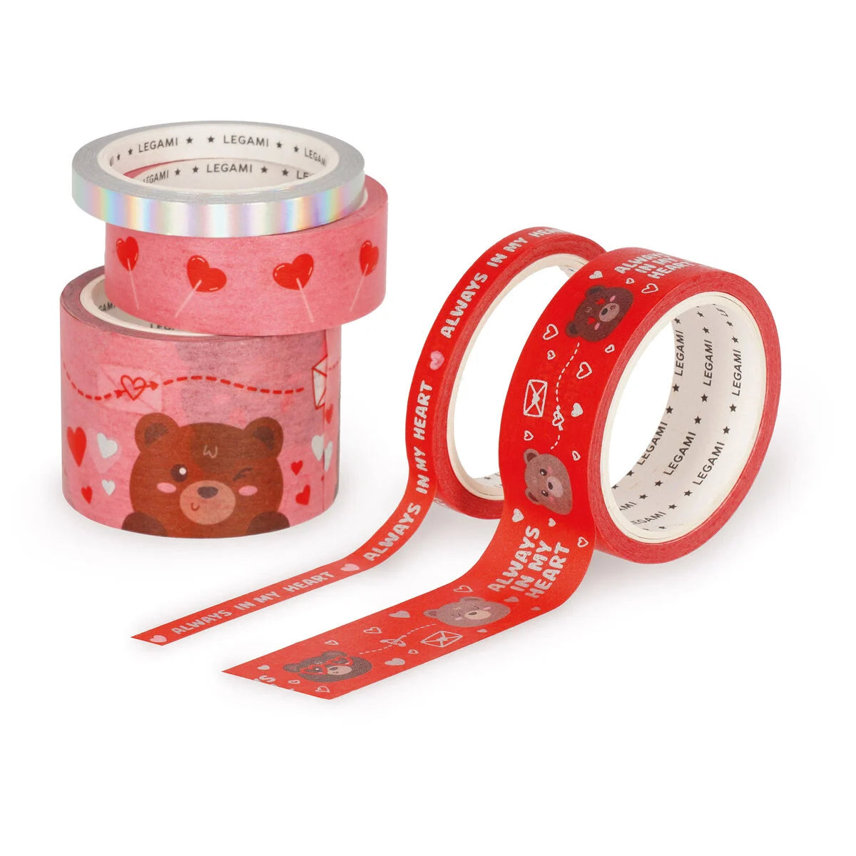 LEGAMI - Set van 5 papieren stickers, Tape By Tape, 4,5 cm, H max. 3