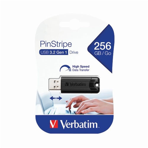 Verbatim Pinstripe USB 3.2 Flash Drive 256GB Black
