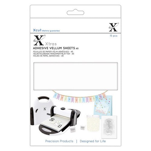 Xcut Xtra A5 Adhesive Vellum Sheets - White (15pcs)