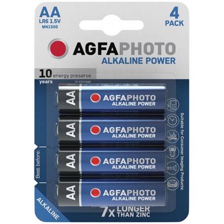 AgfaPhoto Alkaline Power AA Batteries (Pack of 4)