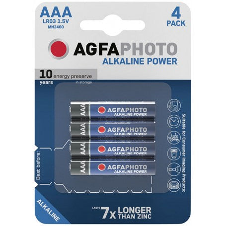 AgfaPhoto Alkaline Power AAA Batteries (Pack of 4)