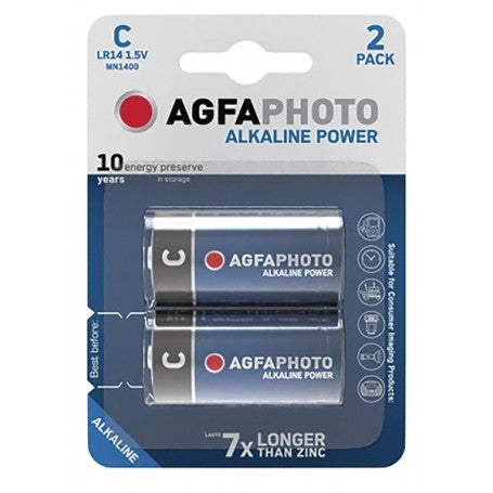 AgfaPhoto Alkaline Power C Batteries (Pack of 2)