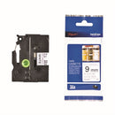 Brother TZe Labelling Tape 9mm x 8m Black on White TZEN221