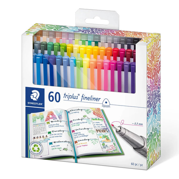 Staedtler Triplus Fineliner 334 Assorted Colours (Box of 60)