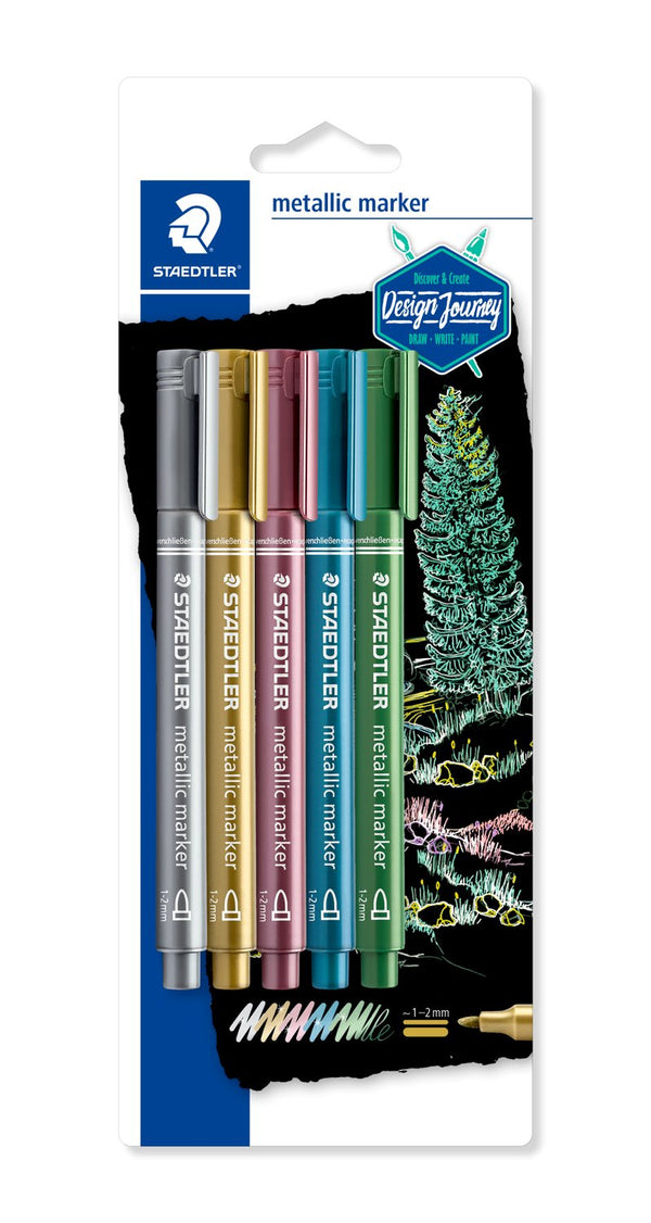 Staedtler 8323 Metallic Markers Assorted (5 Pack)