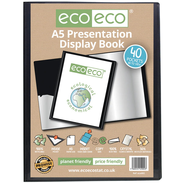 Eco-Eco A5 - 50% Recycled - 40 Pocket Presentation Display Book