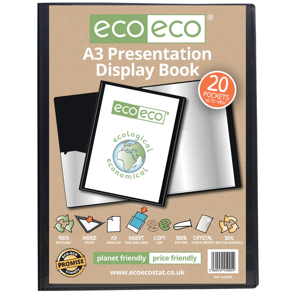 Eco-Eco A3 - 50% Recycled - 20 Pocket Presentation Display Book