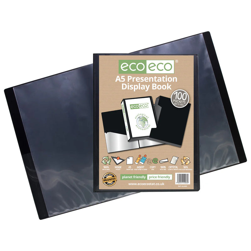 Eco-Eco A5 50% Recycled 100 Pocket Presentation Display Book and Box