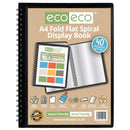 Eco-Eco A4 90% Recycled 40 Pocket Fold Flat Spiral Display Book